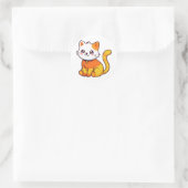 Mignon autocollant de chat Candy Corn pour Hallowe (Sac)