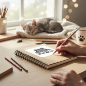 Mignon autocollant de chat mignon Meow Design carr