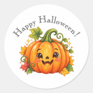 Mignon Autocollant de citrouille de Joyeux Hallowe