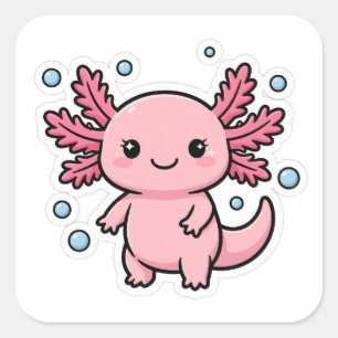 Mignon Autocollant Kawaii Axolotl Rose