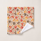 mignon automne motif de champignon saisonnier carr (Gant de toilette)