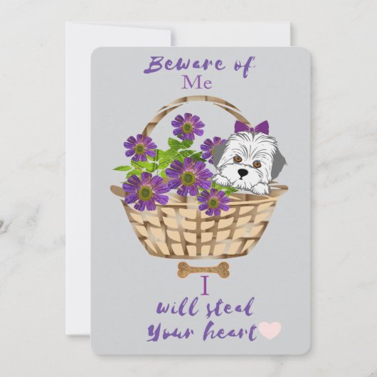 Mignon avec carte de la Saint-Valentin de chiot à (Devant)