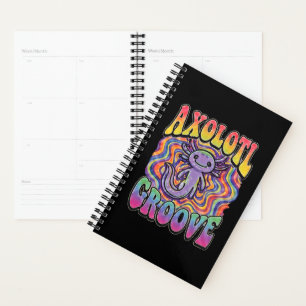 Mignon Axolotl Hippie Groovy Art Rétro 70s Arc-en-