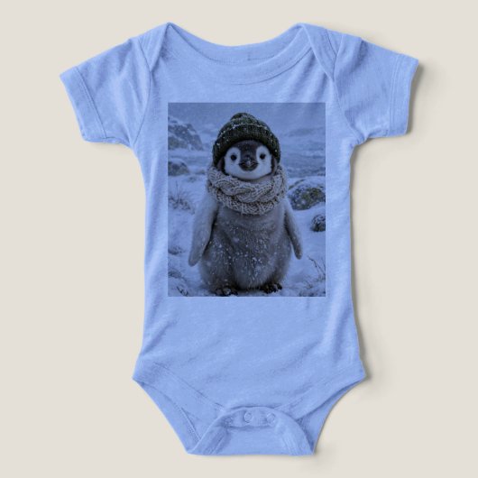 Mignon bébé manchot en écharpe d'hiver (Design Recto)