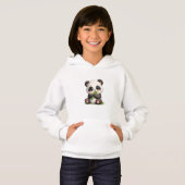 Mignon bébé panda mangeant du bambou pullover pour (Devant entier)