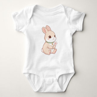 Mignon Body Bébé Lapin Kawaii & Fleur de Sakura