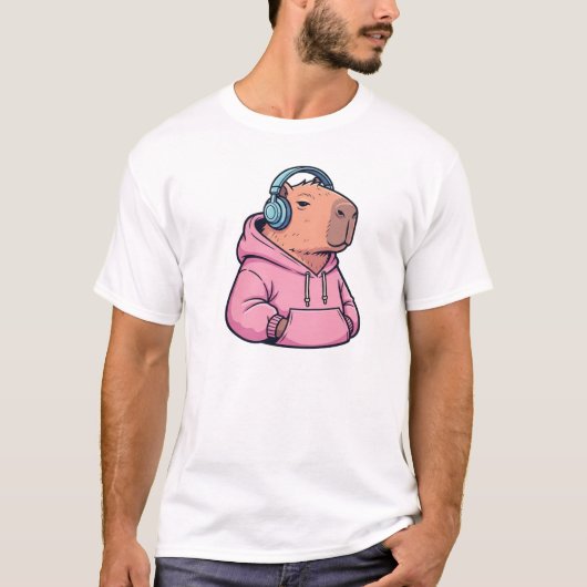 Mignon Capybara Rétro Sweat à Capuche Dessin Animé (Devant)