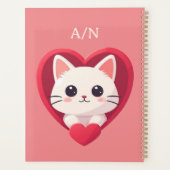 Mignon Chat Blanc avec Design Kawaii Kitty Love (Dos)