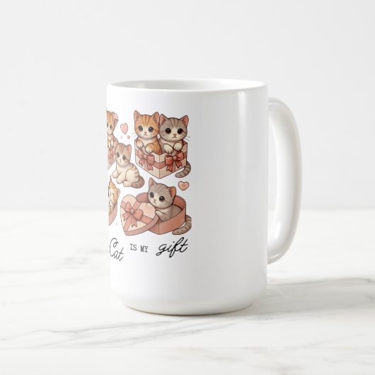 mignon chat café Mug (Devant droit)