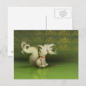 mignon chat caricature Carte postale (Devant / Derrière)