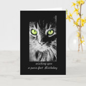 mignon chat kitty Anniversaire Carte photo art hum (Fleur jaune)