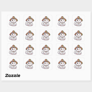 Mignon Chat Marocain Kawaii avec Autocollant Tradi
