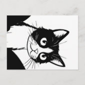 mignon chat noir carte postale (Devant)