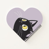 Mignon Chat Noir Dessin Animé – Cahier en Forme de (Dos)