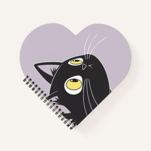 Mignon Chat Noir Dessin Animé – Cahier en Forme de