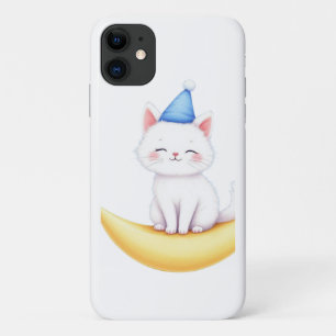 Mignon chaton blanc sur étui pour iPhone / iPad lu