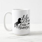 mignon cheval amoureux du mot art Café Mug (Gauche)