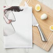Mignon Chibi Serviette de Cuisine Fille Anime (Quart Plié)