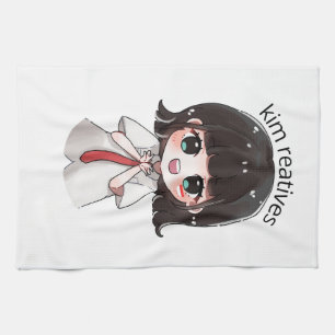 Mignon Chibi Serviette de Cuisine Fille Anime