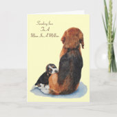 mignon chiot beagle chien versed maman carte de vo (Devant)