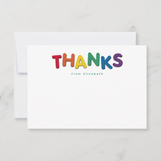 Mignon coloré merci personnalisé (Devant)