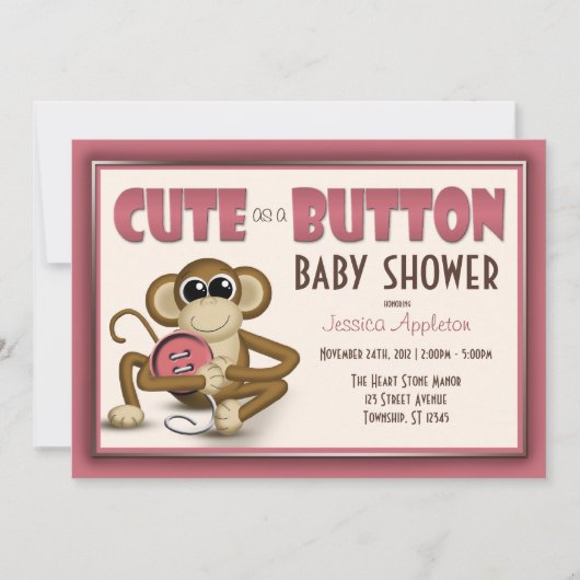 Mignon comme invitation de baby shower de rose de (Devant)