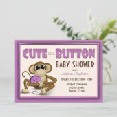 Mignon comme invitation pourpre de baby shower de (Debout devant)