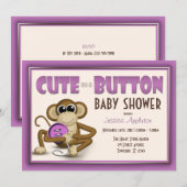 Mignon comme invitation pourpre de baby shower de (Devant / Derrière)