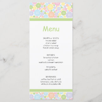 Mignon comme menu de baby shower du bouton |