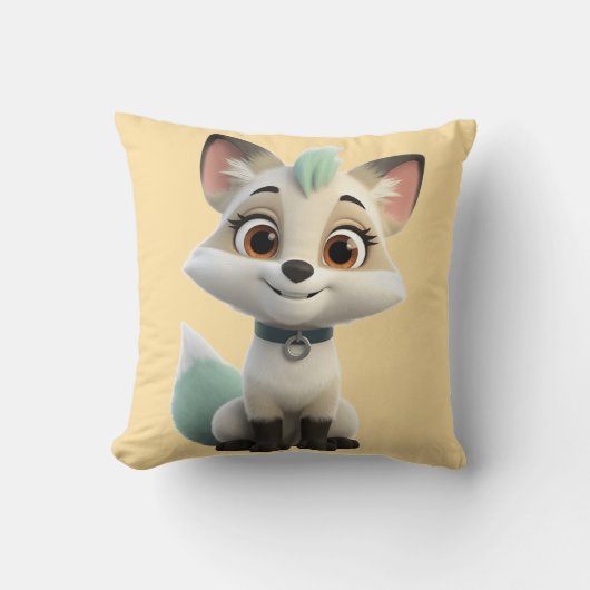 Mignon Coussin Chibi Renard Arctique Anime — Paste (Recto)