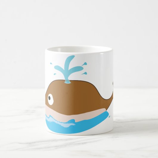 mignon dessin animé baleine mug (Centre)