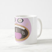 mignon dessin animé bouche ouverte mug (Devant droit)