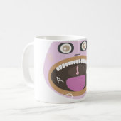 mignon dessin animé bouche ouverte mug (Devant gauche)