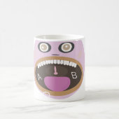 mignon dessin animé bouche ouverte mug (Centre)