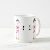 mignon dessin animé exercice fille mug (Devant droit)