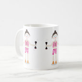 mignon dessin animé exercice fille mug (Devant gauche)