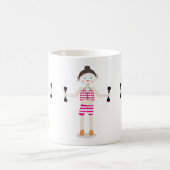mignon dessin animé exercice fille mug (Centre)