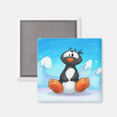 mignon dessin animé pingouin aimant (Recto/Verso)