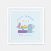 Mignon éléphant au long nez & serviettes en papier (Devant)