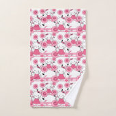 mignon enfants chaton rose blanc imprimé (Serviette à main)