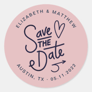 mignon enregistrer la date monogramme autocollant