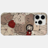 Mignon Étui iPhone Ours en Peluche Marron 🐻📱 – S (Verso (horizontal))