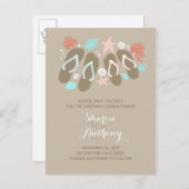 Mignon faire-part de mariage à la plage avec des t (Devant / Derrière)