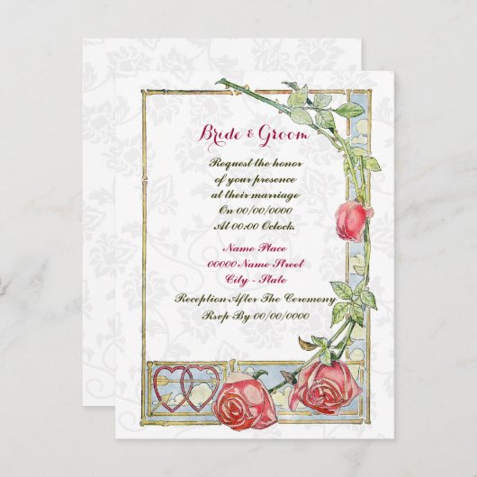 mignon faire-part de mariage budgétaire, (Devant / Derrière)