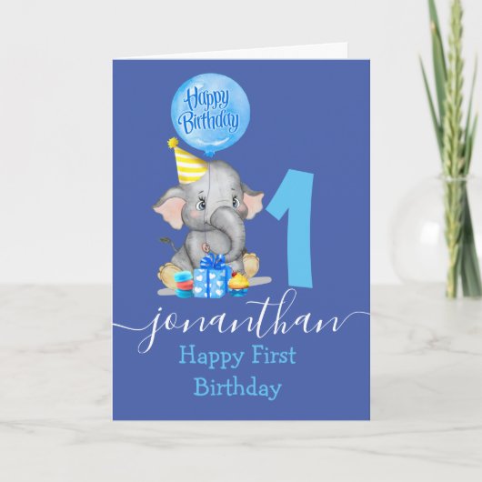 mignon garçon 1ère carte d'anniversaire (Devant)