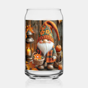 Mignon Gnome d'Automne et Verre à Tumbler de Feuil