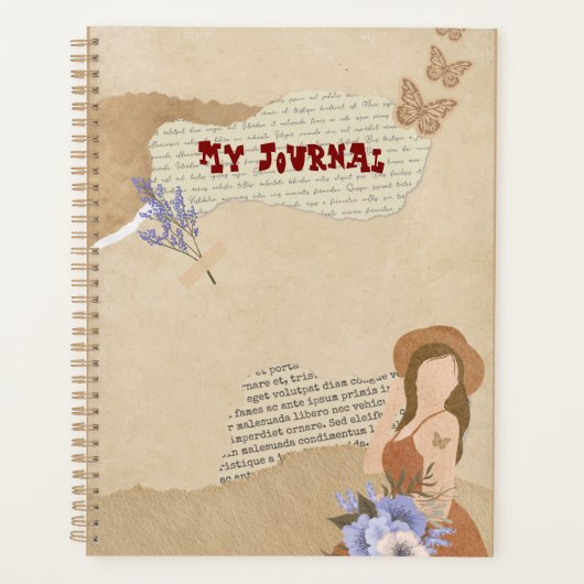 Mignon gris, fleur, papillon et texte (Devant)