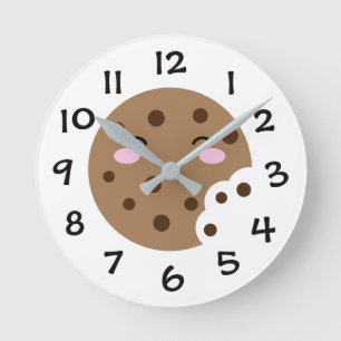 Mignon horloge murale en forme de biscuit au choco