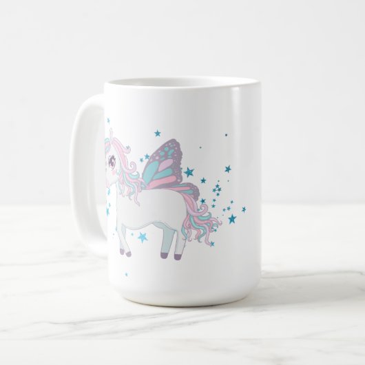 mignon imaginaire licorne ajouter nom Coffee Mug (Devant gauche)