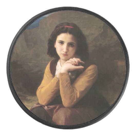 Mignon Innocence of Adolescent Girl, Bouguereau Hockey Puck (Voorkant)
